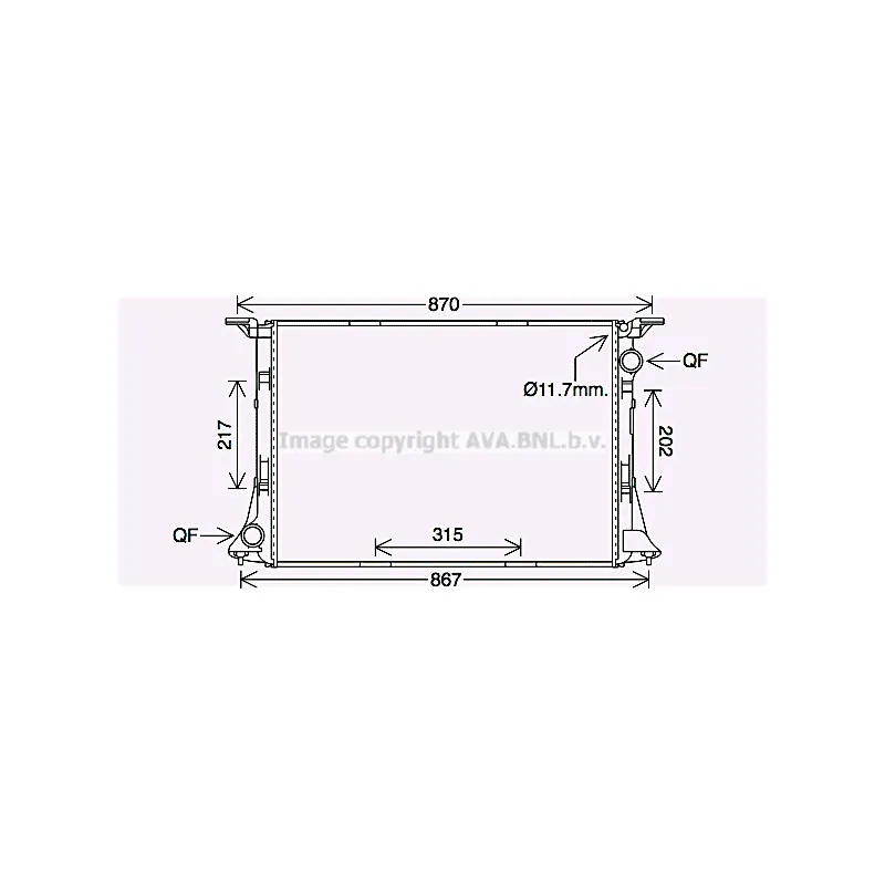 Radiateur, refroidissement du moteur AVA QUALITY COOLING AI2422