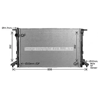 Radiateur, refroidissement du moteur AVA QUALITY COOLING AI2441