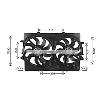 Ventilateur, refroidissement du moteur AVA QUALITY COOLING AI7522