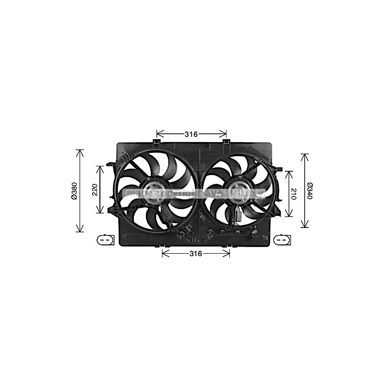 Ventilateur, refroidissement du moteur AVA QUALITY COOLING AI7522