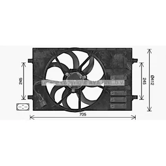 Ventilateur, refroidissement du moteur AVA QUALITY COOLING AI7524