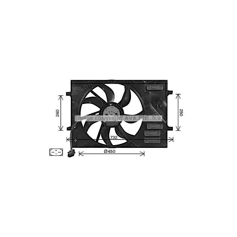 Ventilateur, refroidissement du moteur AVA QUALITY COOLING AI7525