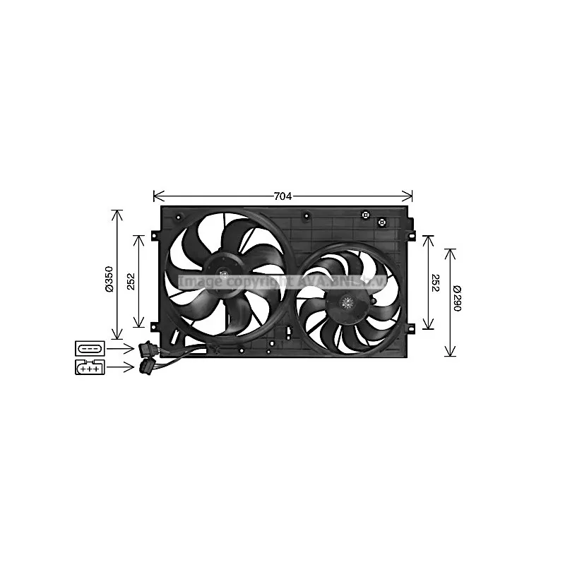 Ventilateur, refroidissement du moteur AVA QUALITY COOLING AI7526