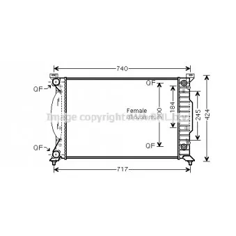 Radiateur, refroidissement du moteur AVA QUALITY COOLING AIA2241