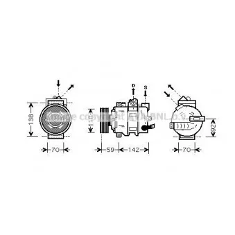 Compresseur, climatisation AVA QUALITY COOLING AIAK349