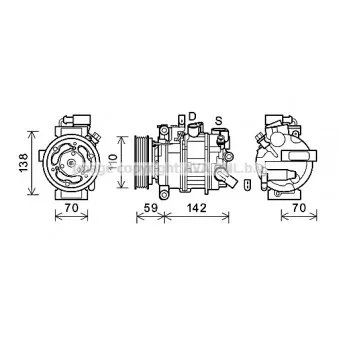 Compresseur, climatisation AVA QUALITY COOLING AIK402