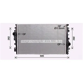 Radiateur, refroidissement du moteur AVA QUALITY COOLING AL2147