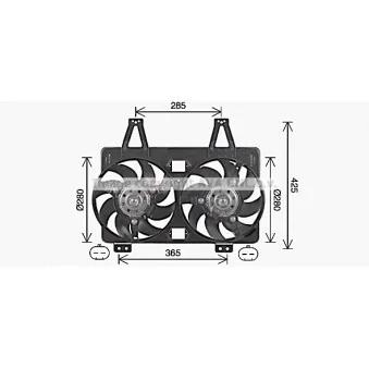Ventilateur, refroidissement du moteur AVA QUALITY COOLING AL7527