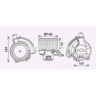 Moteur électrique, pulseur d'air habitacle AVA QUALITY COOLING AL8154