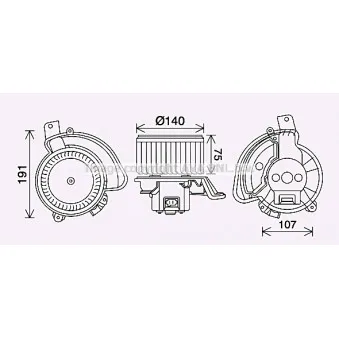 Moteur électrique, pulseur d'air habitacle AVA QUALITY COOLING AL8155