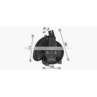 Moteur électrique, pulseur d'air habitacle AVA QUALITY COOLING AL8156