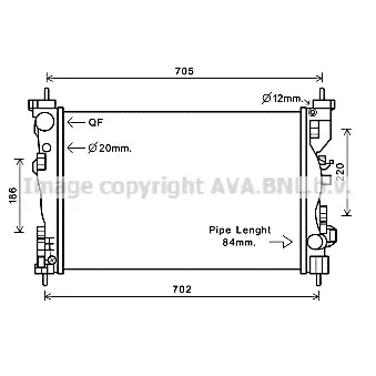 Radiateur, refroidissement du moteur AVA QUALITY COOLING ALA2120