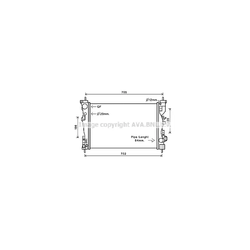 Radiateur, refroidissement du moteur AVA QUALITY COOLING ALA2120