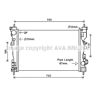 Radiateur, refroidissement du moteur AVA QUALITY COOLING