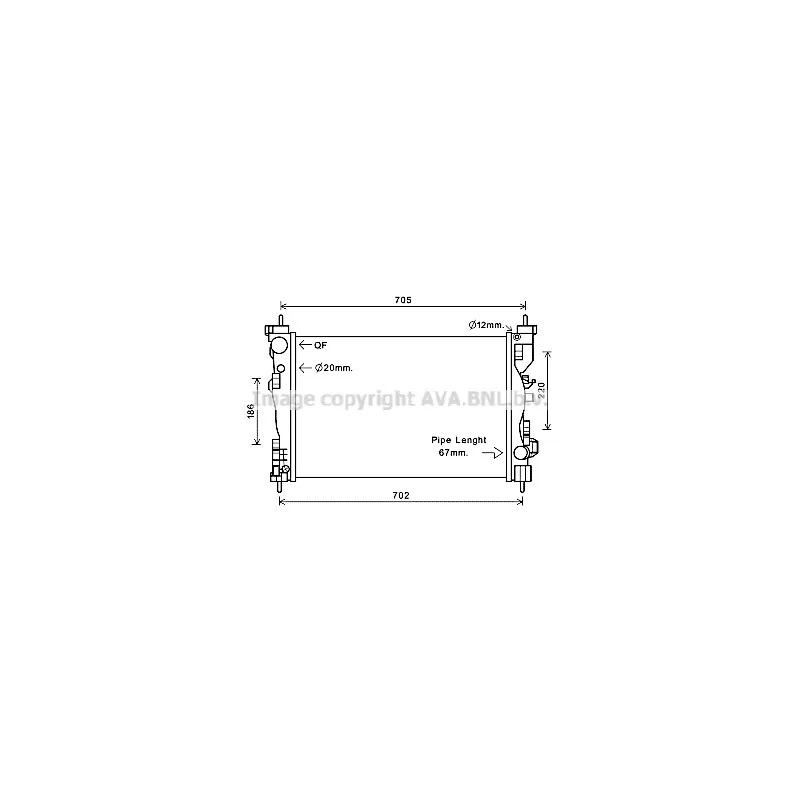 Radiateur, refroidissement du moteur AVA QUALITY COOLING ALA2121