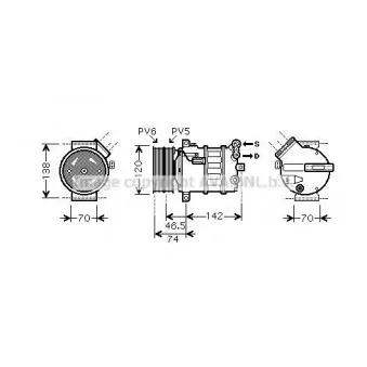 Compresseur, climatisation AVA QUALITY COOLING ALAK106