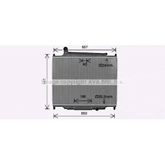 Radiateur, refroidissement du moteur AVA QUALITY COOLING AU2344