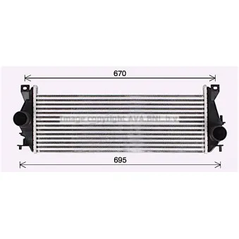 Intercooler, échangeur AVA QUALITY COOLING AU4338