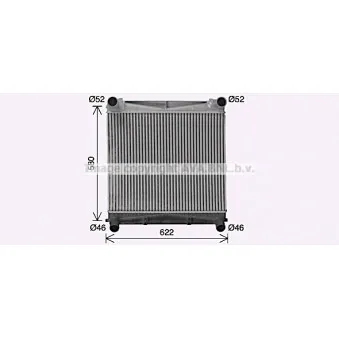Intercooler, échangeur AVA QUALITY COOLING AU4343