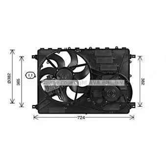 Ventilateur, refroidissement du moteur AVA QUALITY COOLING AU7505