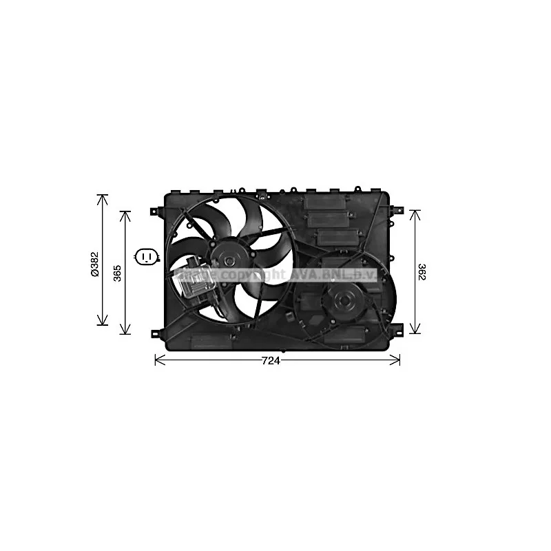 Ventilateur, refroidissement du moteur AVA QUALITY COOLING AU7505