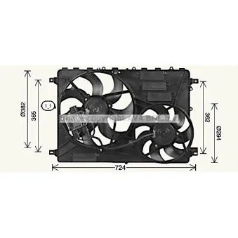 Ventilateur, refroidissement du moteur AVA QUALITY COOLING