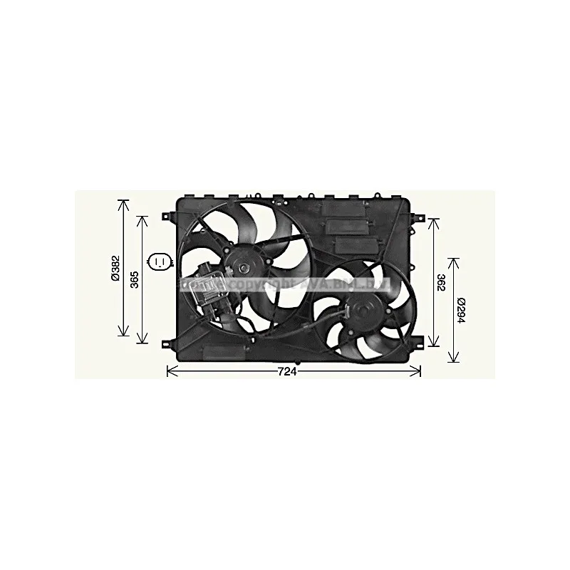 Ventilateur, refroidissement du moteur AVA QUALITY COOLING AU7506