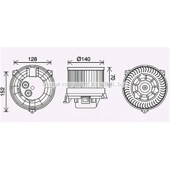 Moteur électrique, pulseur d'air habitacle AVA QUALITY COOLING AU8230