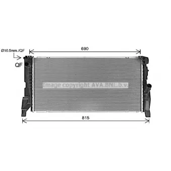 Radiateur, refroidissement du moteur AVA QUALITY COOLING BW2588