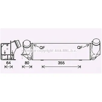 Intercooler, échangeur AVA QUALITY COOLING BW4562