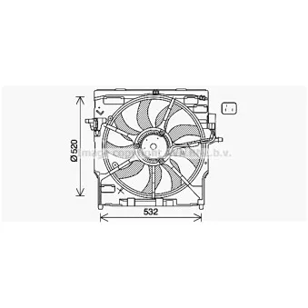 Ventilateur, refroidissement du moteur AVA QUALITY COOLING BW7563