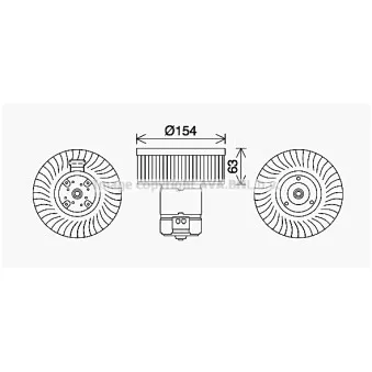 Moteur électrique, pulseur d'air habitacle AVA QUALITY COOLING BW8570
