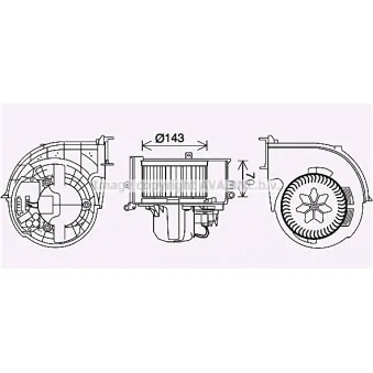 Moteur électrique, pulseur d'air habitacle AVA QUALITY COOLING BW8574