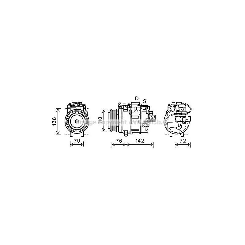 Compresseur, climatisation AVA QUALITY COOLING BWAK419