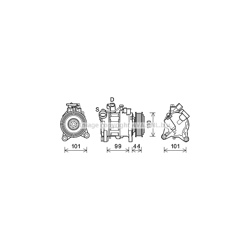 Compresseur, climatisation AVA QUALITY COOLING BWAK498