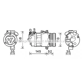 Compresseur, climatisation AVA QUALITY COOLING BWAK545