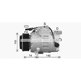 Compresseur, climatisation AVA QUALITY COOLING BWAK619