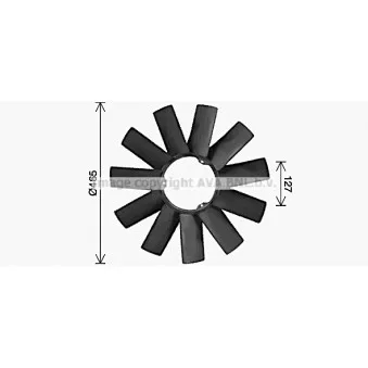 Roue du souffleur, refroidissementdu moteur AVA QUALITY COOLING BWB589