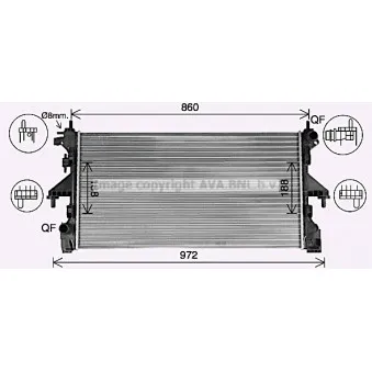 Radiateur, refroidissement du moteur AVA QUALITY COOLING CN2318