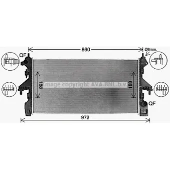Radiateur, refroidissement du moteur AVA QUALITY COOLING