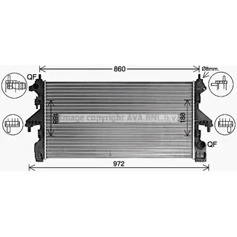 Radiateur, refroidissement du moteur AVA QUALITY COOLING