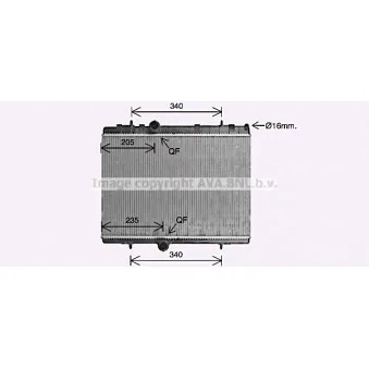 Radiateur, refroidissement du moteur AVA QUALITY COOLING CN2328