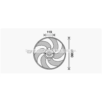 Ventilateur, refroidissement du moteur AVA QUALITY COOLING CN7555