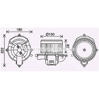 Moteur électrique, pulseur d'air habitacle AVA QUALITY COOLING