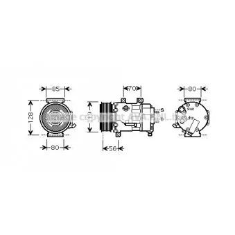 Compresseur, climatisation AVA QUALITY COOLING CNAK256