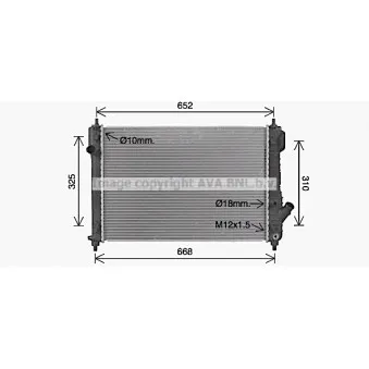 Radiateur, refroidissement du moteur AVA QUALITY COOLING CT2075