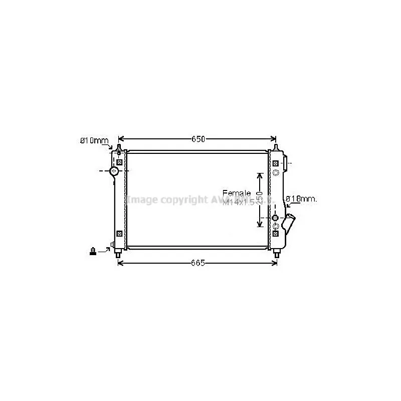 Radiateur, refroidissement du moteur AVA QUALITY COOLING CT2078