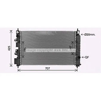 Radiateur, refroidissement du moteur AVA QUALITY COOLING CT2081