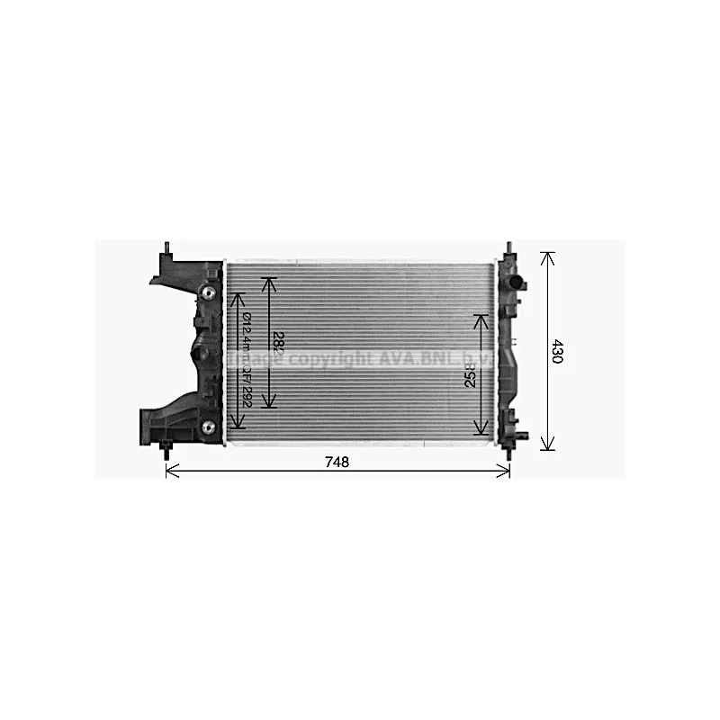 Radiateur, refroidissement du moteur AVA QUALITY COOLING CT2086