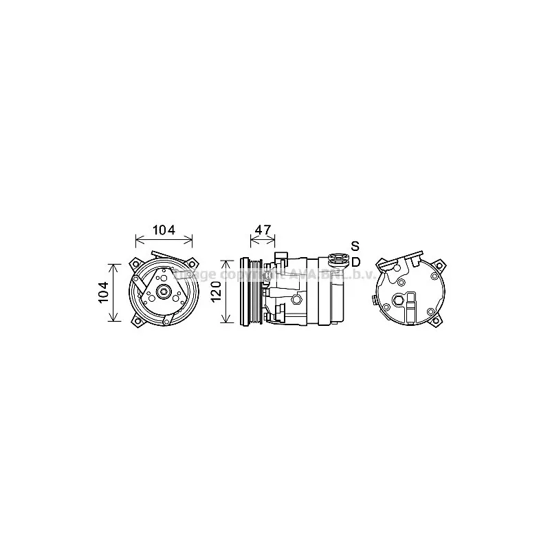 Compresseur, climatisation AVA QUALITY COOLING CTAK054
